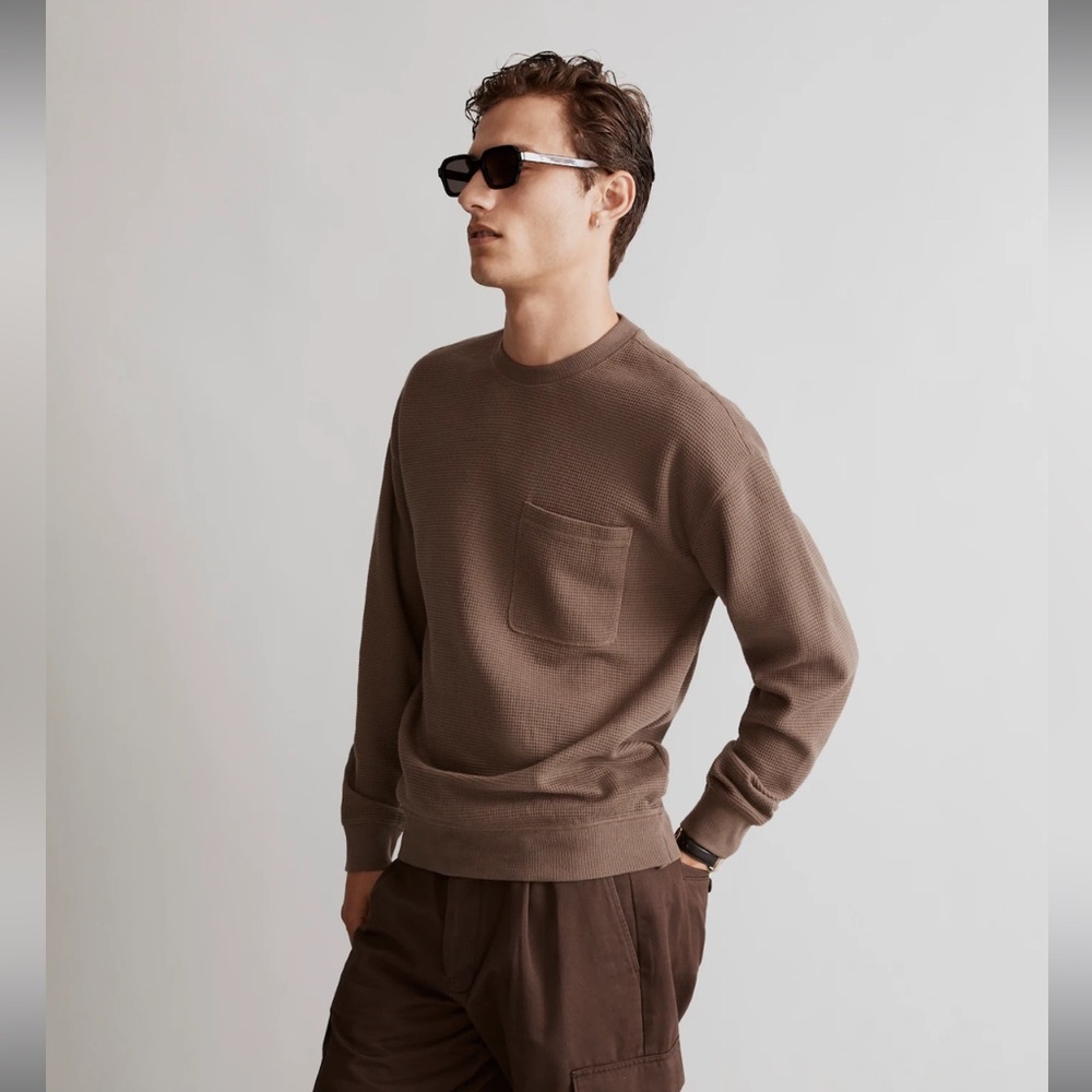 Madewell Men’s Waffle-Knit Crewneck Sweater